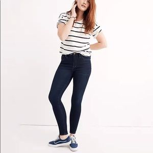 Madewell 9” Mid Rise Skinny Larkspur Dark Wash Jeans 27 Tall